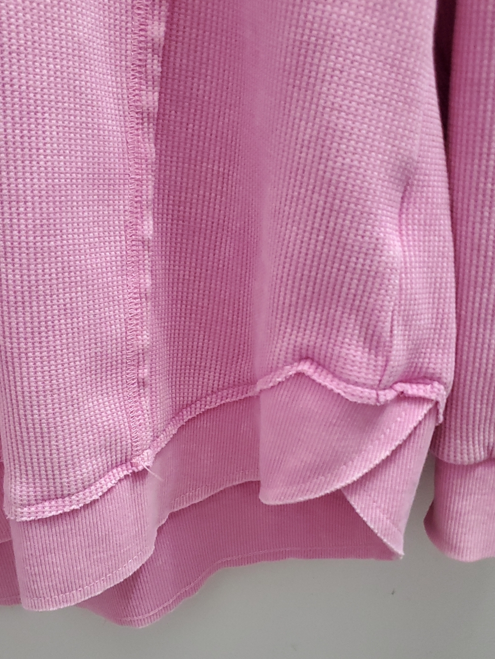 Sunnyside By Sundry Pink Waffle Knit Long Sleeve Pullover Size XL - Picture 2 of 9